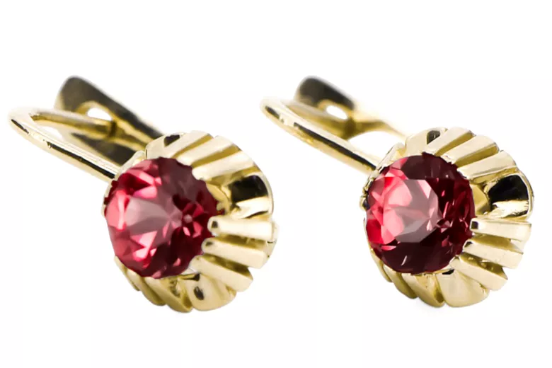 Aur galben 14K Rubin Cercei Stil Vintage vec027y